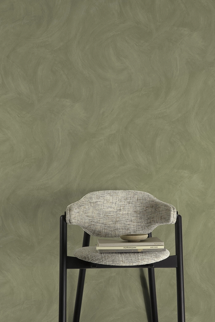 Vinyl dekor tapéta zöld színben karcolt mintával