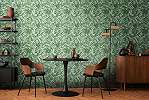 Vinyl dekor tapéta zöld színű levél mintával