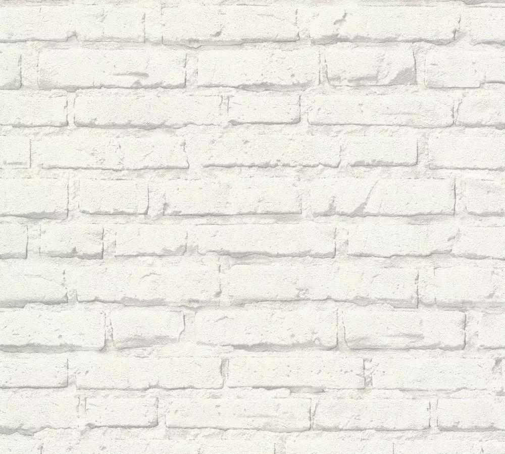 Vinyl felületű fehér téglamintás tapéta