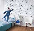 Vinyl gyerek tapéta ürható mintával kék színben