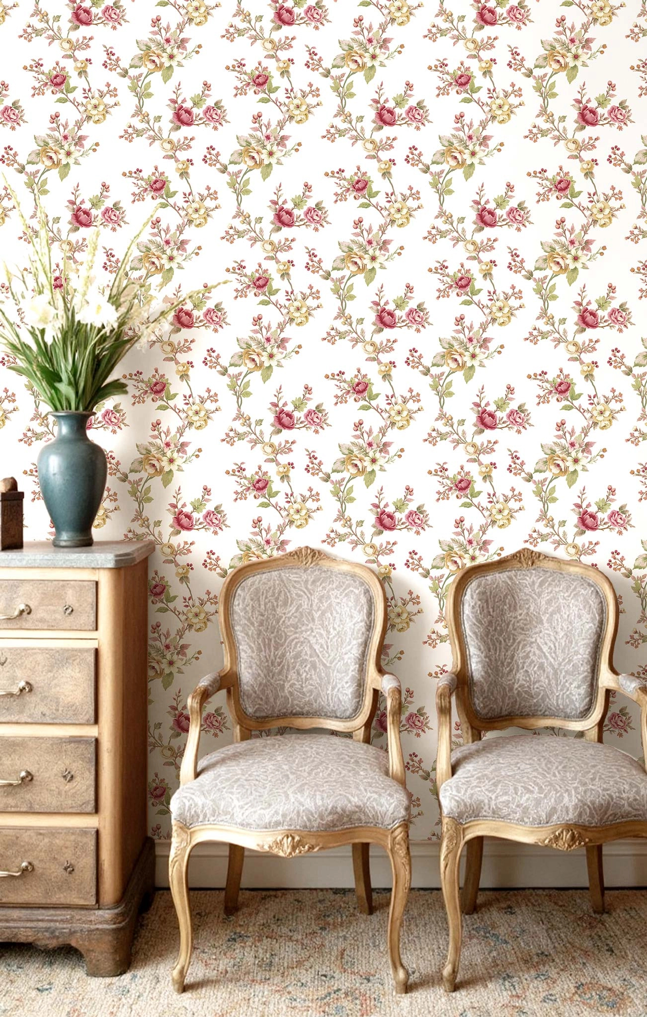 Vinyl romantikus provance stílusú tapéta