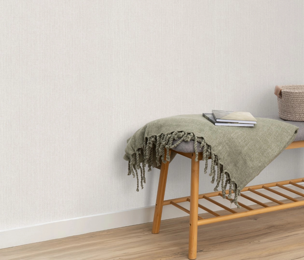 Vinyl tapéta bézs textil mintával