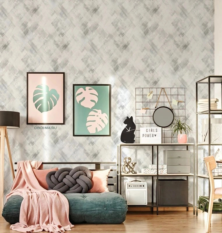 Vinyl tapéta geometriai mintával rozsaszín színekkel