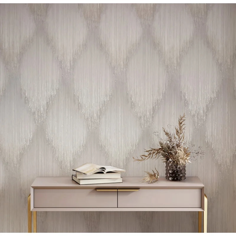 Vinyl tapéta melegszürke geometrikus elegáns mintával