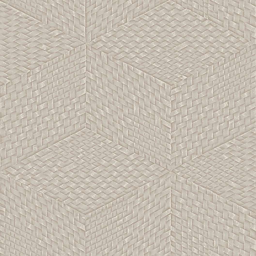 Vinyl tapéta szürke színben anygában mintás geometrikus mintával