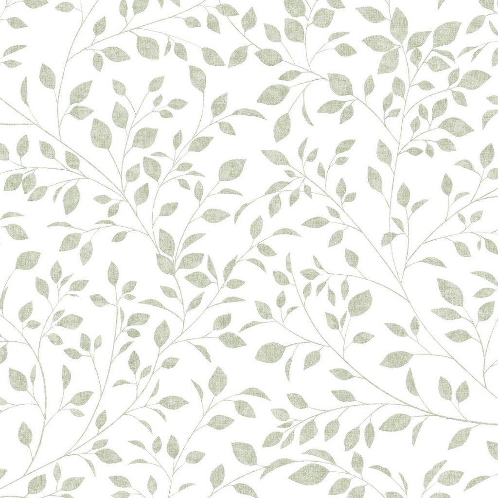 Vinyl tapéta zöld leveles mintával