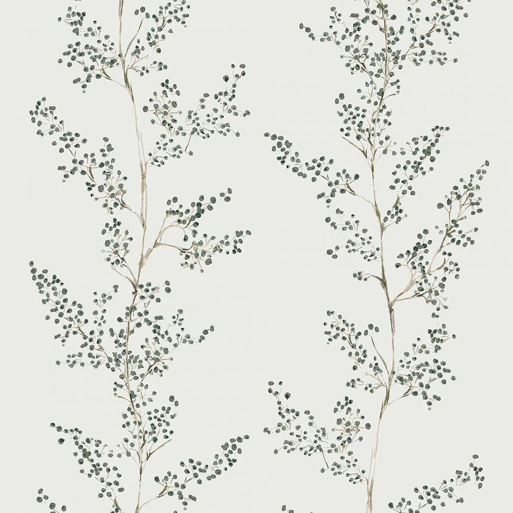 Vinyl tapéta zöld virág mintával skandináv stílusban