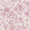 Virág állat mintás krém rózsaszín tapéta