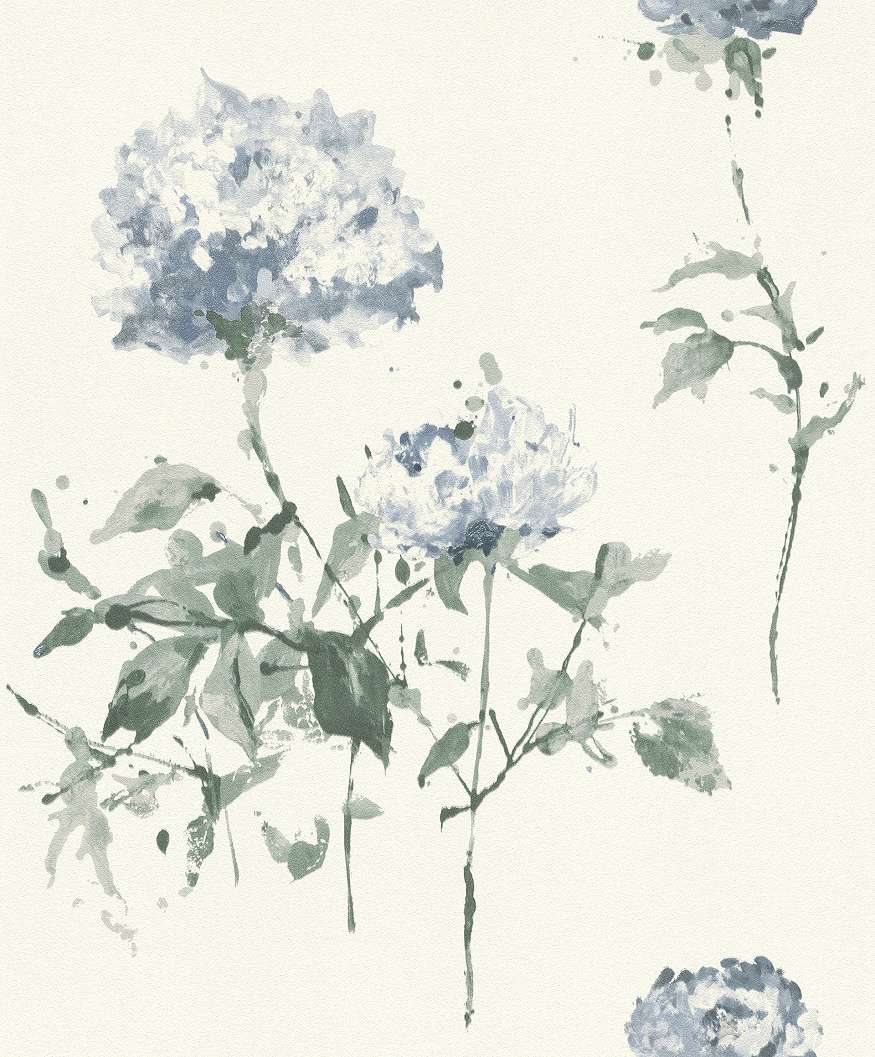 Virág mintás tapéta kék virágokkal