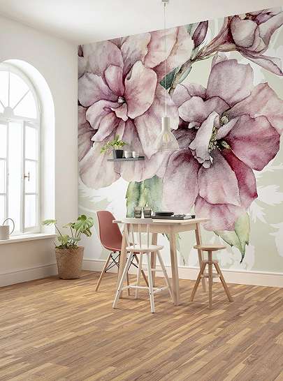 Virágmintás fali poszter akvarell stílusban