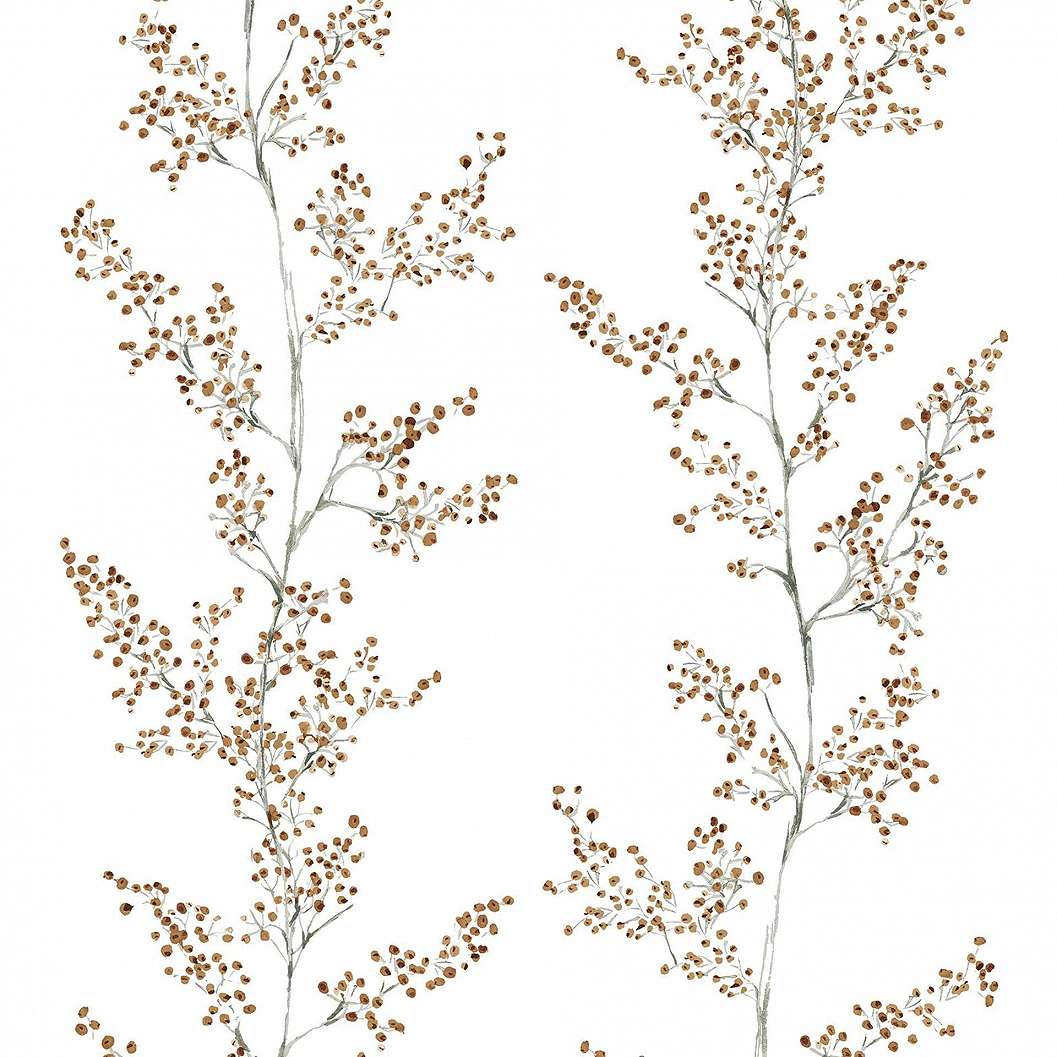 Virágmintás vinyl dekor tapéta barna virágokkal