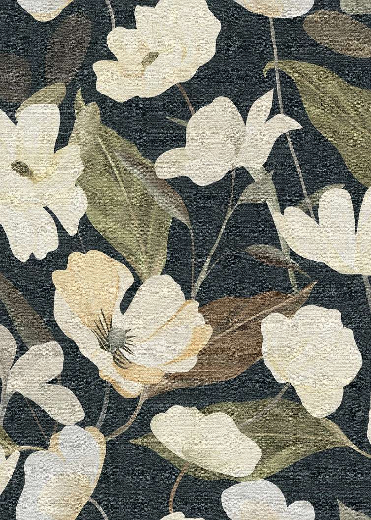 Virágmintás vinyl design tapéta sötét alapon