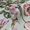 Virágmintás vinyl tapéta halványkék alapon színes romantikus virágos mintával