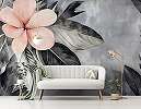 Vlies anyagú fotótapéta óriás virág mintával szürke háttérrel 368x254 vlies