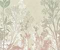 Vlies poszter tapéta erdei mintával pasztell színekkel