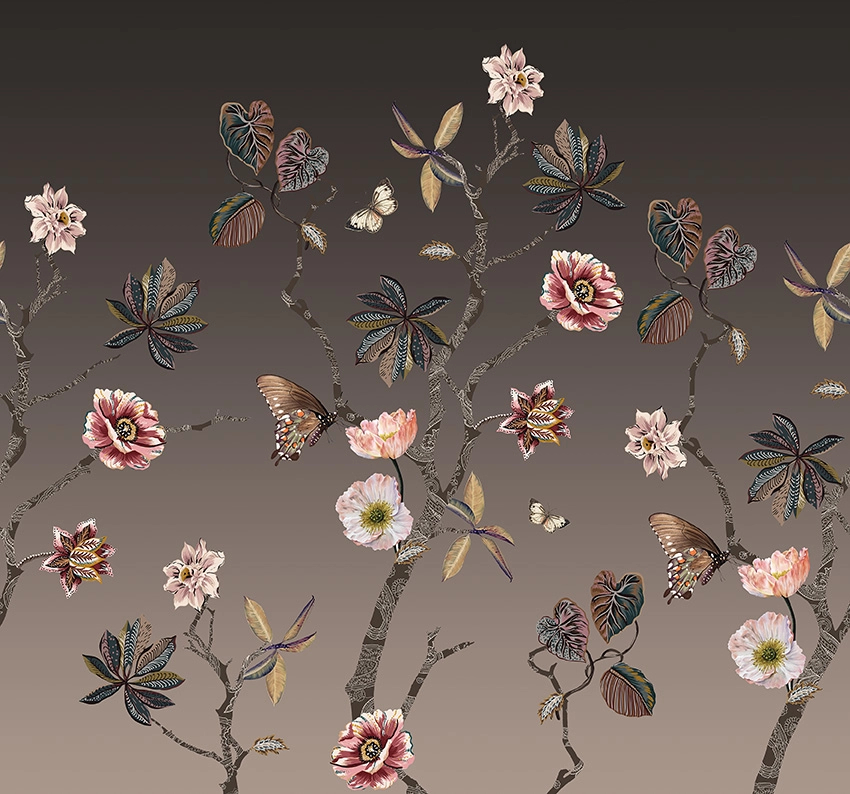 Vlies poszter pillangó és virág mintákkal
