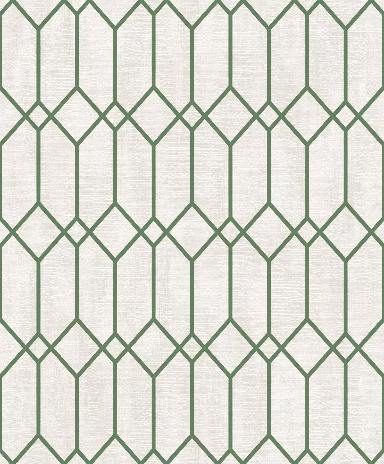 Vlies tapéta art deco stílusú zöld geometrikus mintával