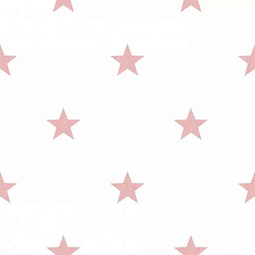 Vlies tapéta fehér alapon rózsaszín csillag mintával