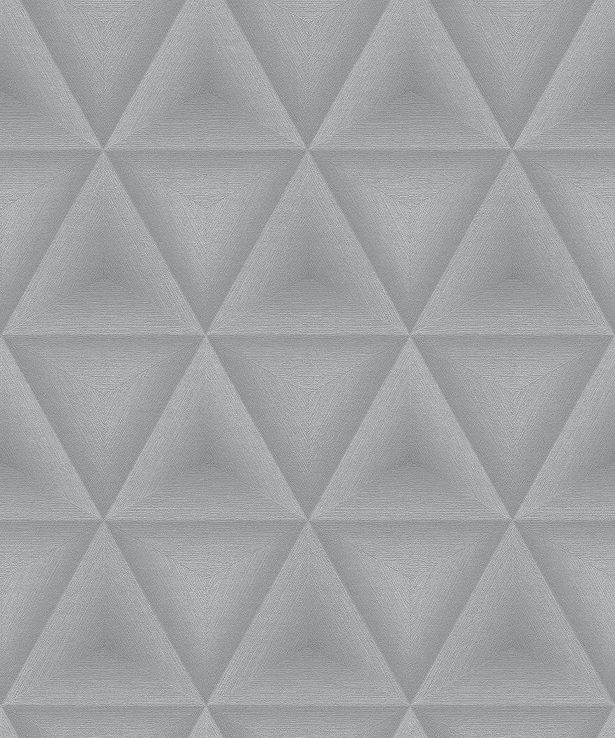 Vlies tapéta szürke színben geometrikus háromszög mintával