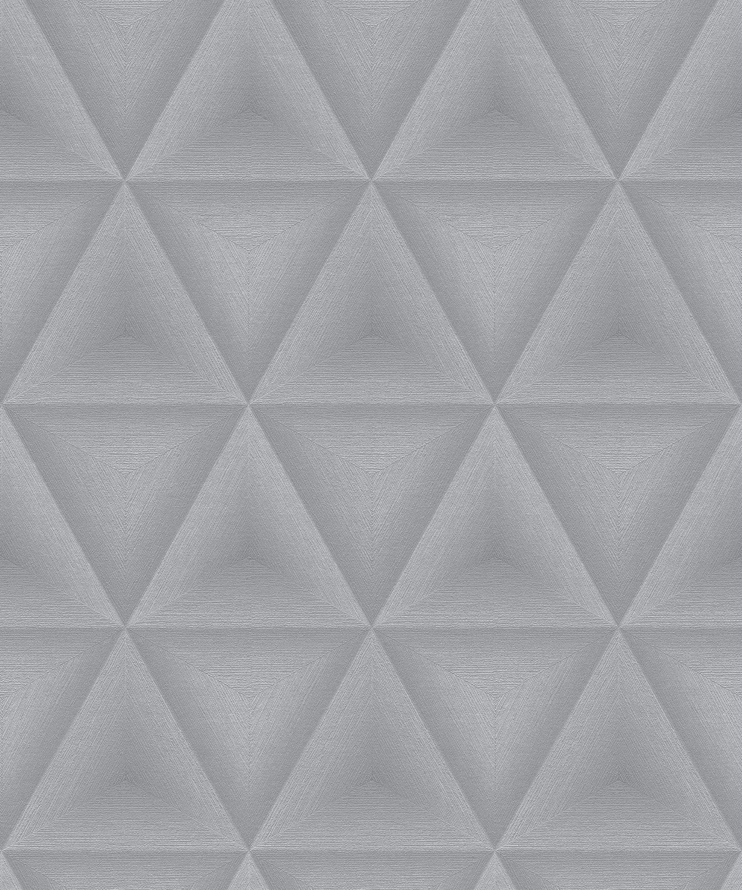 Vlies tapéta szürke színben geometrikus háromszög mintával
