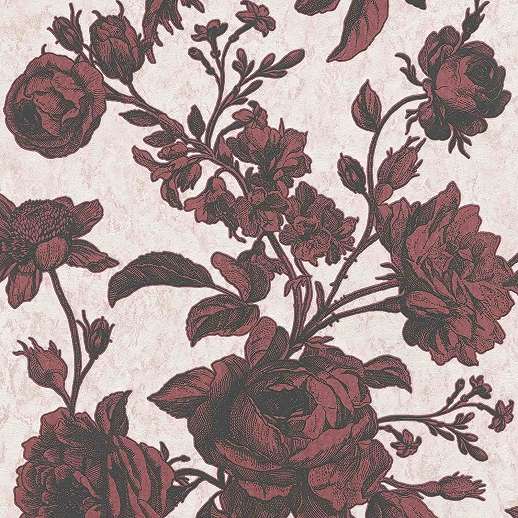 Vörös rózsa mintás vlies romantikus dekor tapéta