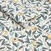 William Morris dekor tapéta kék és beige gránátalma és madár mintával