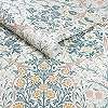 William Morris dekor tapéta kék levél barna kökény virág mintával