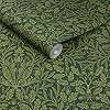 William Morris dekor tapéta zöld levél és makk mintával