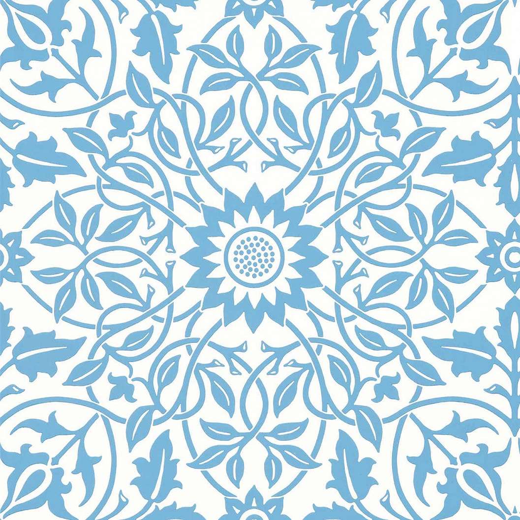 William Morris design tapéta kék klasszikus virágos mintával