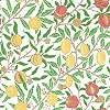 William Morris design tapéta színes virág és gyümölcs mintákkal