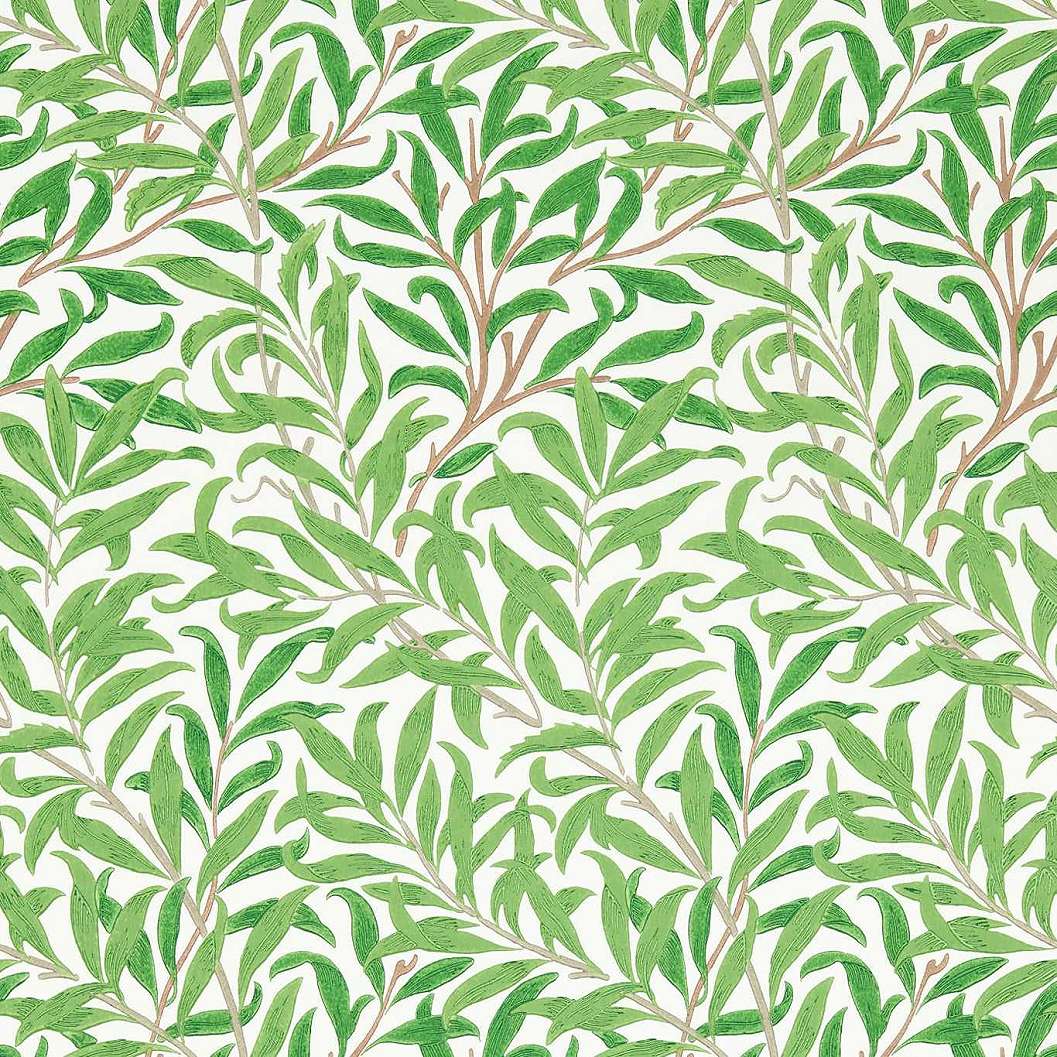 William Morris tapéta almazöld leveles mintával