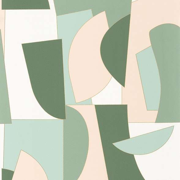 Zöld absztrakt geometrikus francia design tapéta
