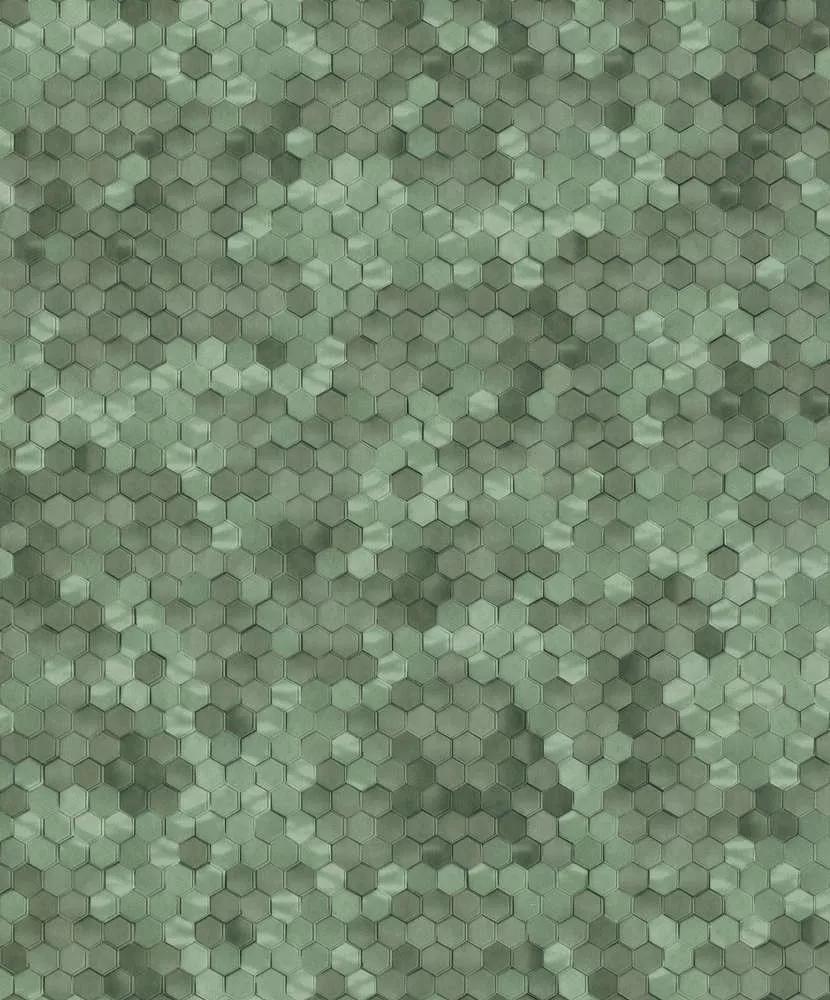 Zöld apró geometrikus mintás mosható design tapéta