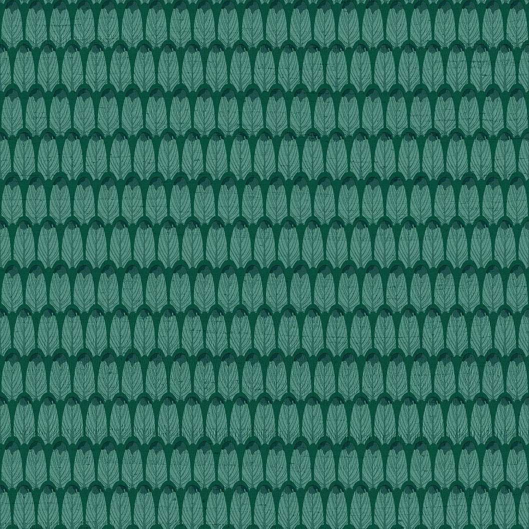 Zöld apró stilizált levélmintás vlies design tapéta