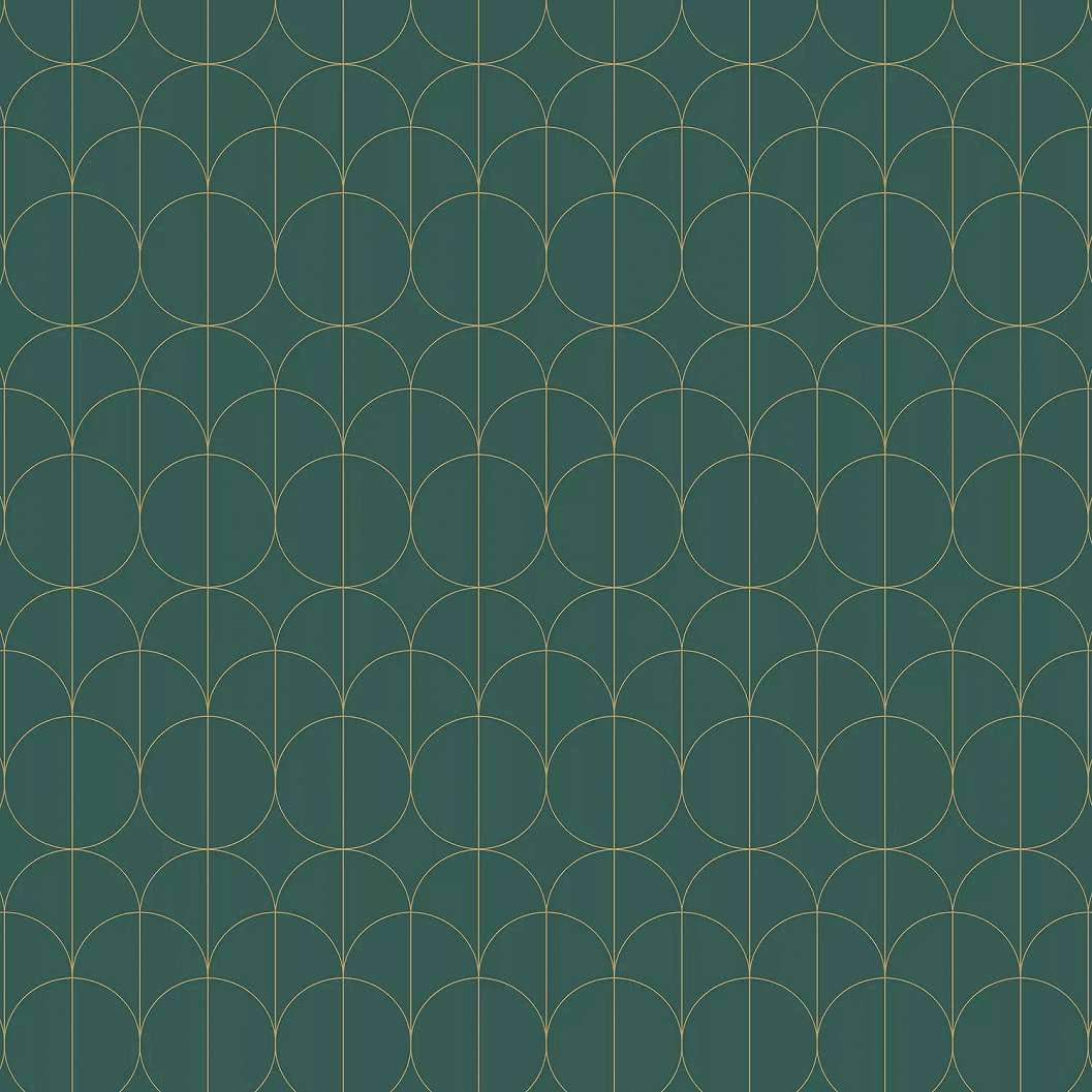 Zöld arany art deco geometrikus mintás vlies design tapéta