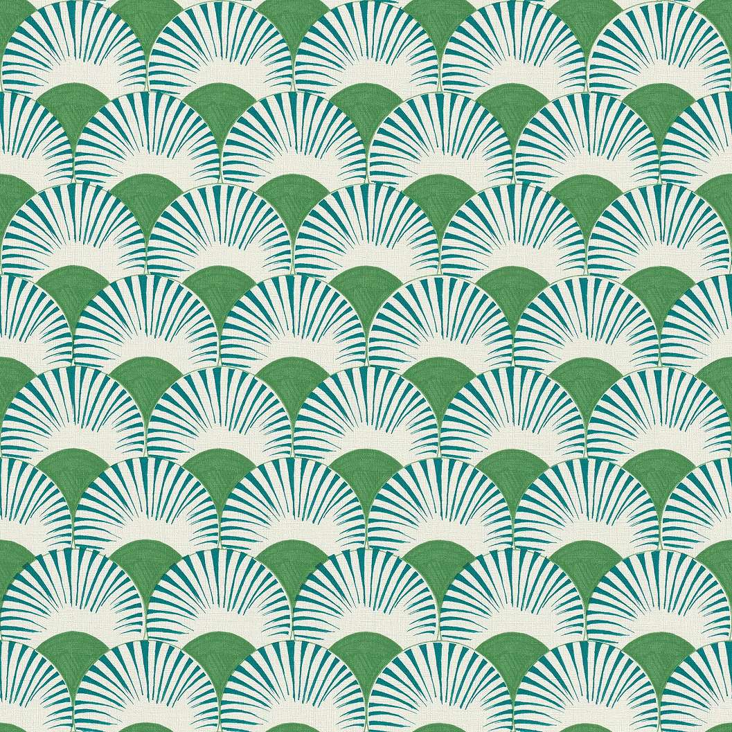 Zöld art deco mintás vlies dekor tapéta