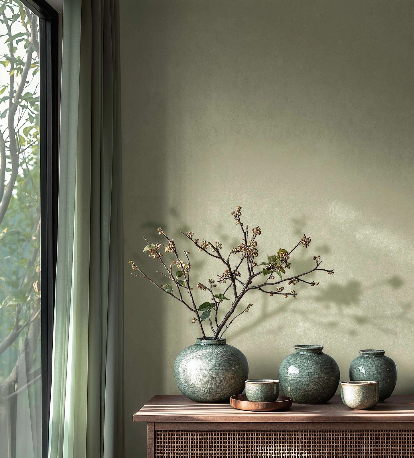 Zöld beton mintás vinyl dekor tapéta