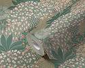 Zöld botanikus levél és virágmintás mosható vinyl dekor tapéta