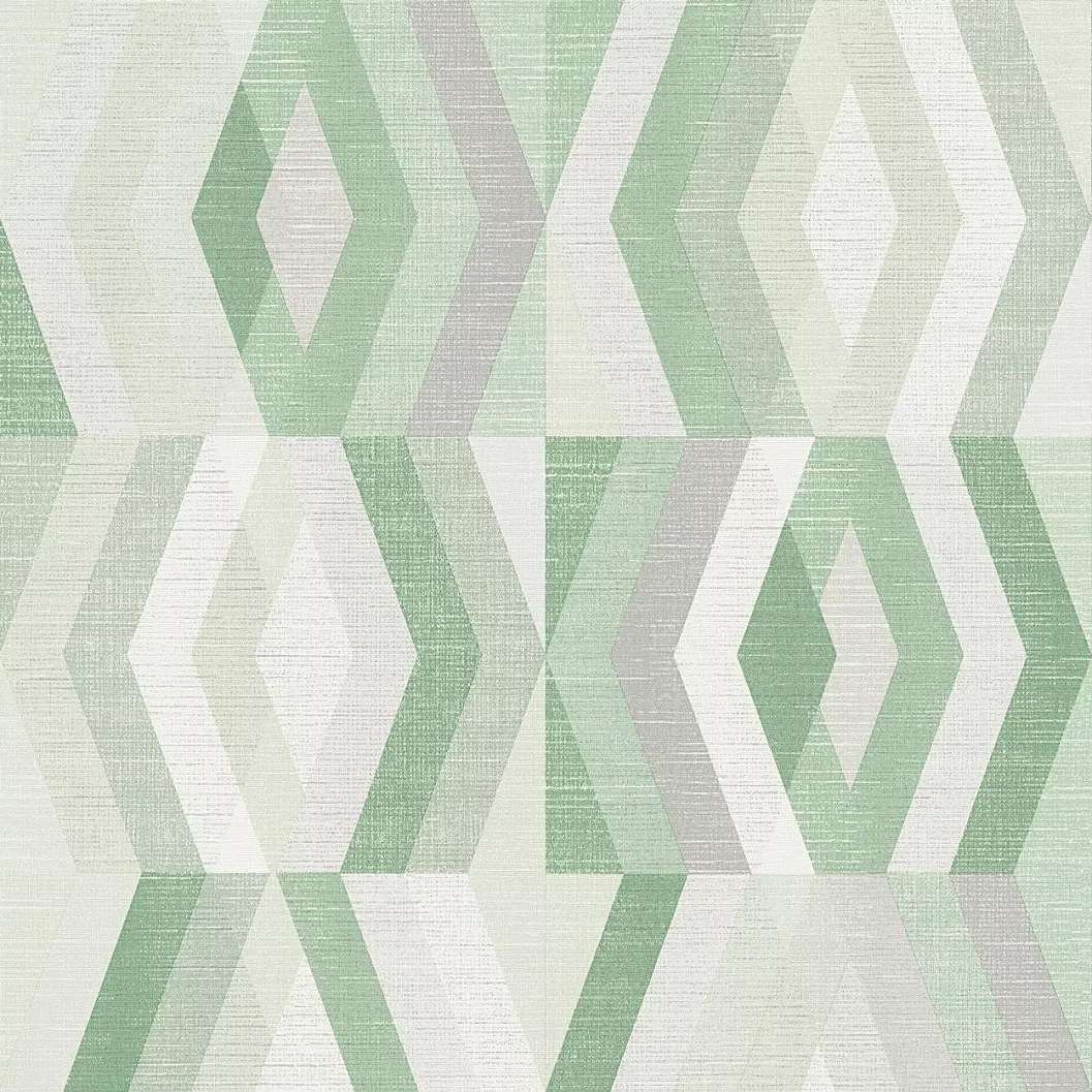Zöld dekor tapéta geometrikus mintával