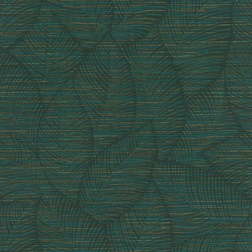 Zöld dekor tapéta leveles mintával textiles strukturával