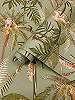 Zöld dekor tapéta majom pálmafa mintával