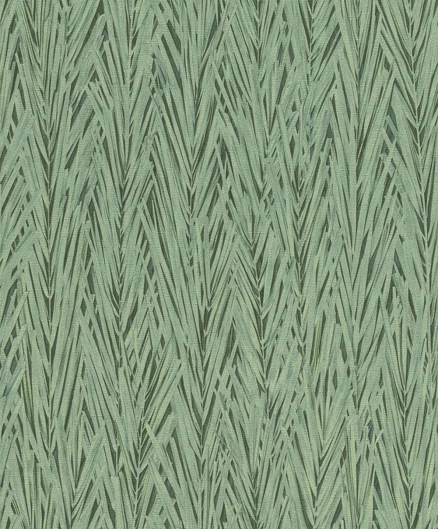 Zöld design tapéta strilizált levél mintával