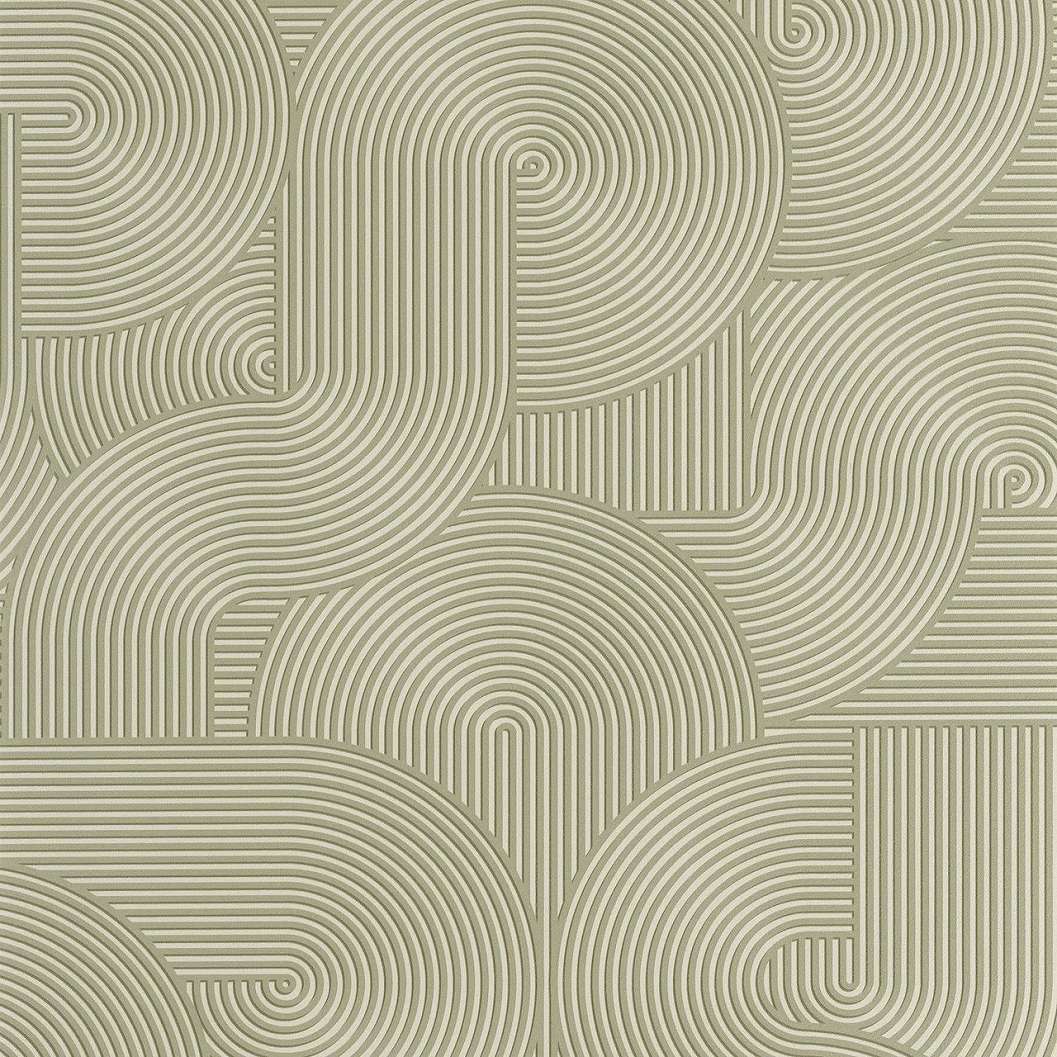 Zöld fehér hullám geometria mintás dekor tapéta