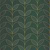 Zöld francia art deco design tapéta levél mintával metálos hatással