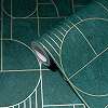 Zöld geometrikus mintás mosható dekor tapéta