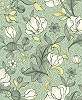Zöld klasszikus angol virágmintás vlies design tapéta
