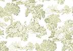 Zöld klasszikus TOILE stílusú design tapéta