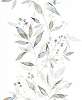 Zöld levél mintás vinyl dekor tapéta akvarell hatással