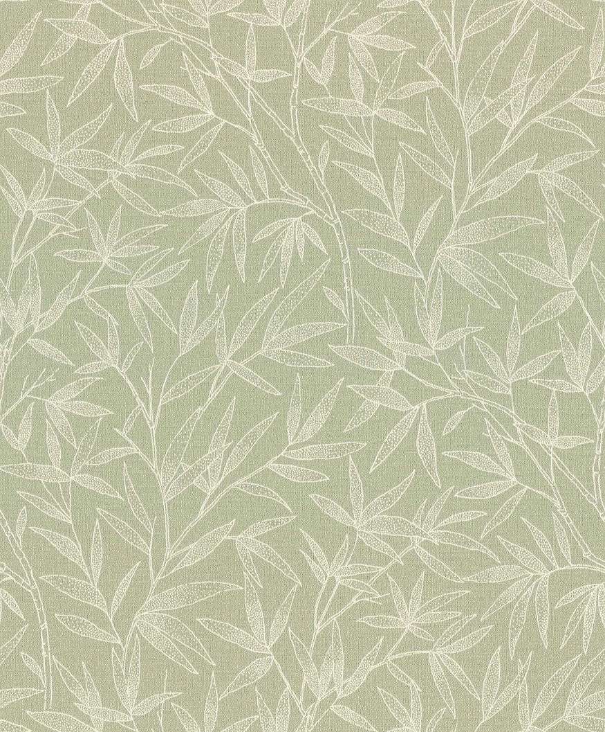 Zöld levél mintás vlies dekor tapéta