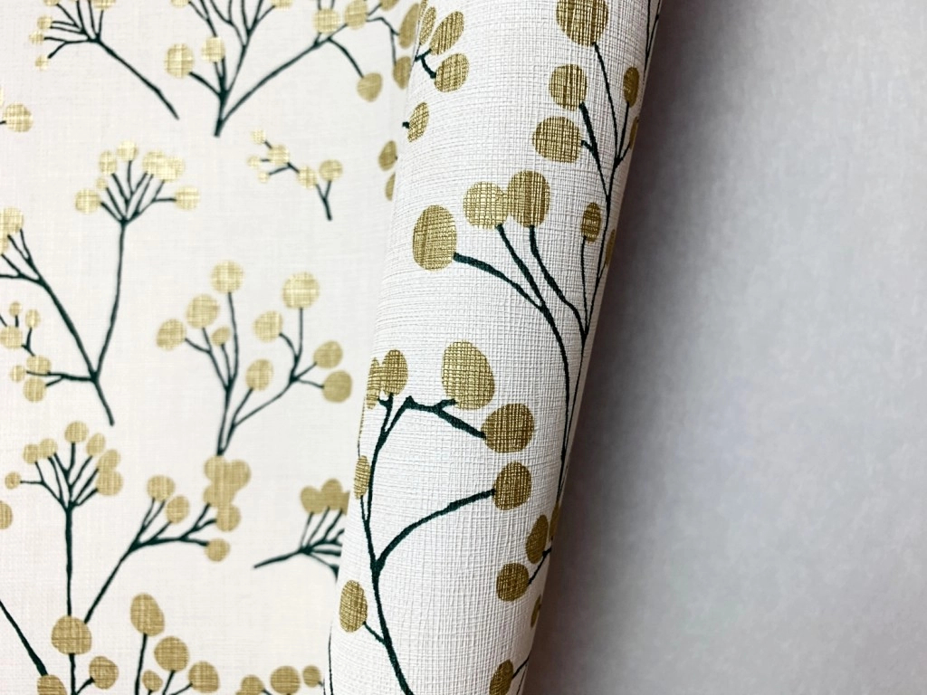 Zöld metál arany vintage hangulatú design tapéta virágmintával